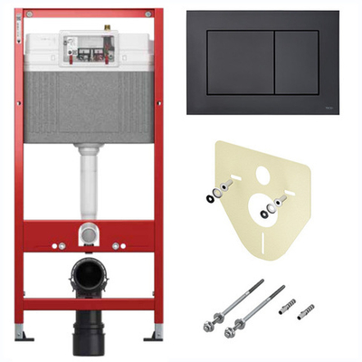 Комплект TECEbase 2.0 для установки подвесного унитаза с панелью смыва TECEnow черная матовая