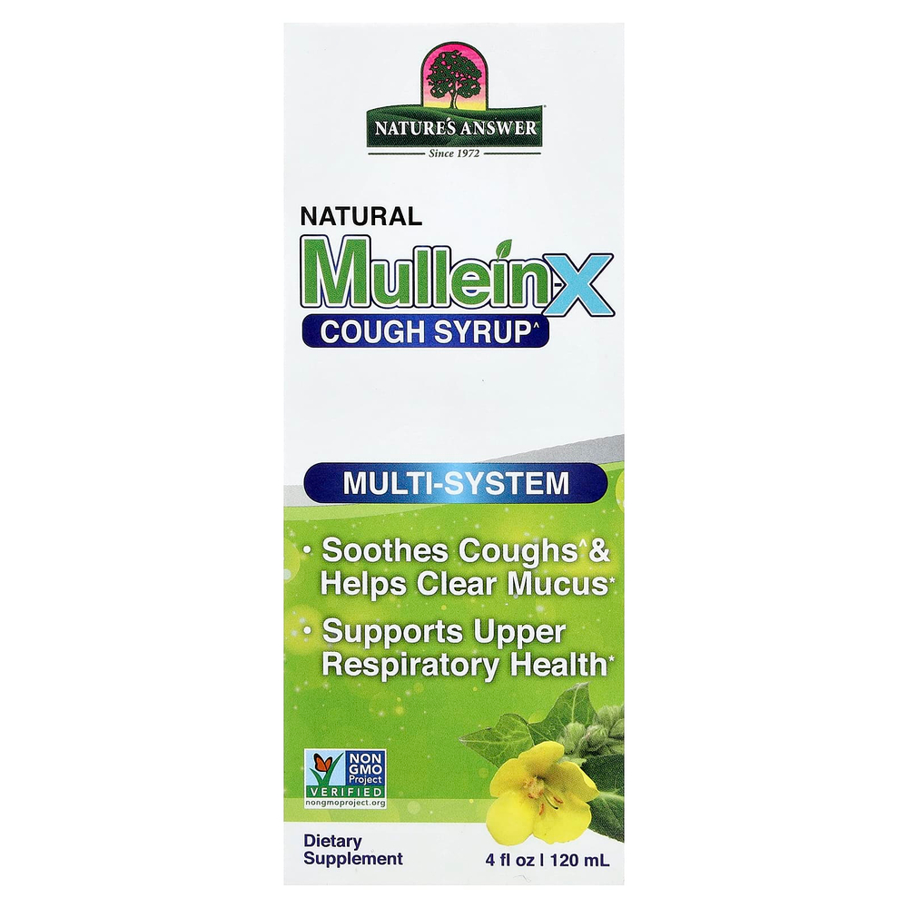 Nature's Answer, Natural Mullein-X®, сироп от кашля, мультисистемный, 120 мл (4 жидк. унции)