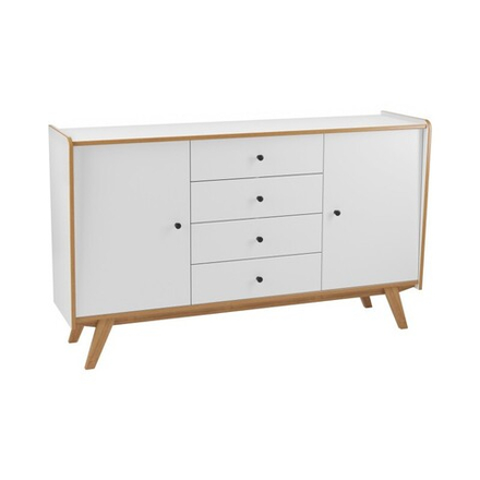 Тумба «Винтаж» 2 двери 4 ящика белый лак/браун