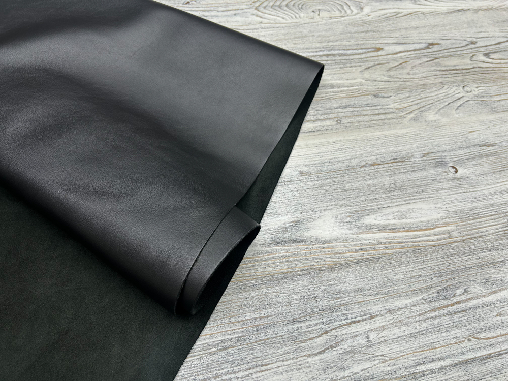 Кожа из Италии для портмоне Наппа цв. Черный / Nappa Lux Nero, толщ. 1,3-1,5 мм