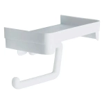 Держатель для туалетной бумаги с полочкой белый