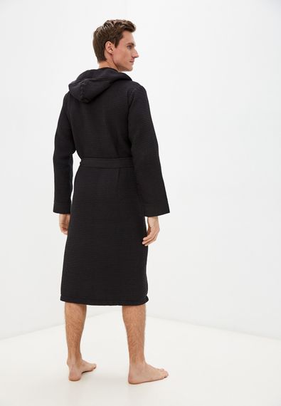 Гамлет (черный) S Мужской Халат с капюшоном