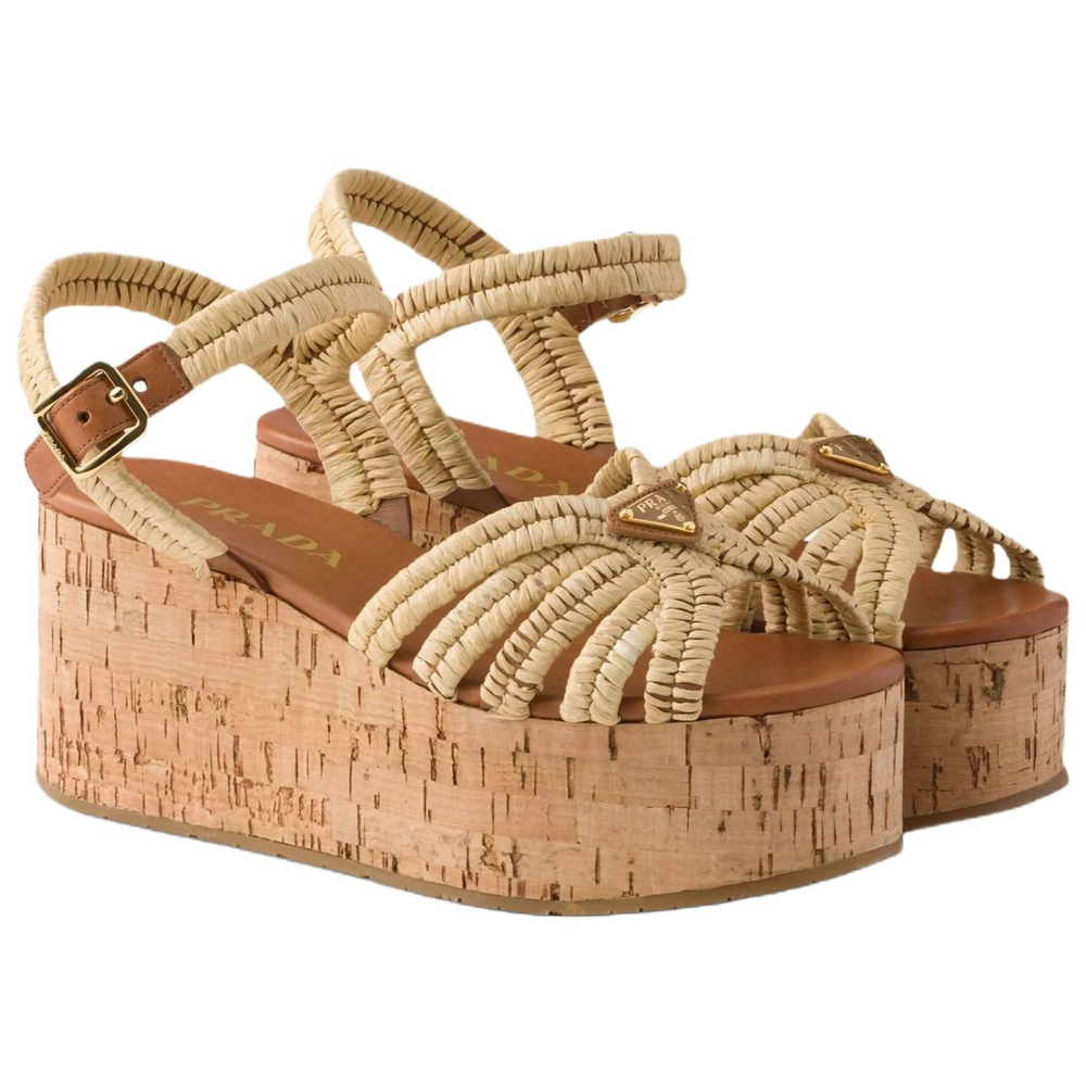 PRADA One Strap Sandals Women"s Beige