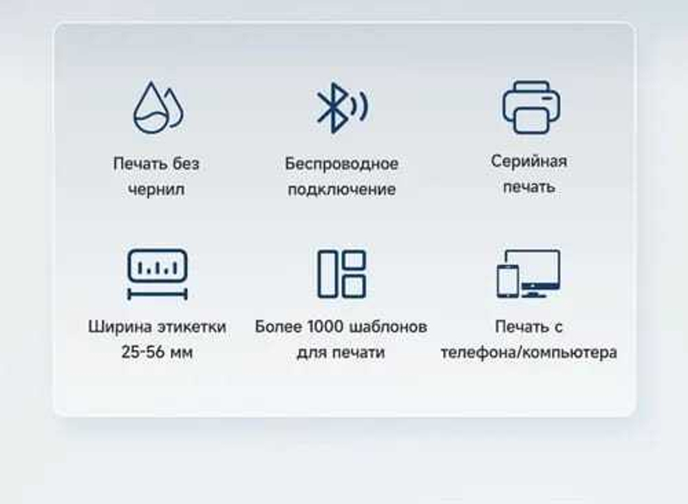 Принтер NIIM-BOT B1 blue+рулон этикеток в подарок