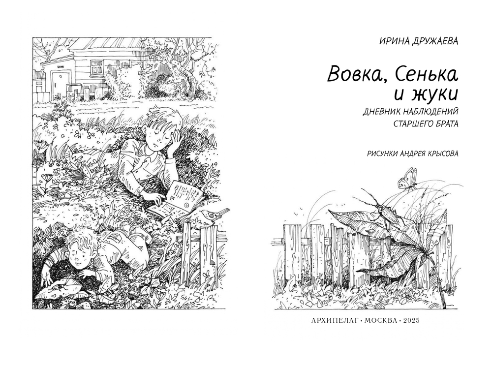 "Вовка, Сенька и жуки. Дневник наблюдений старшего брата" И.Дружаева*