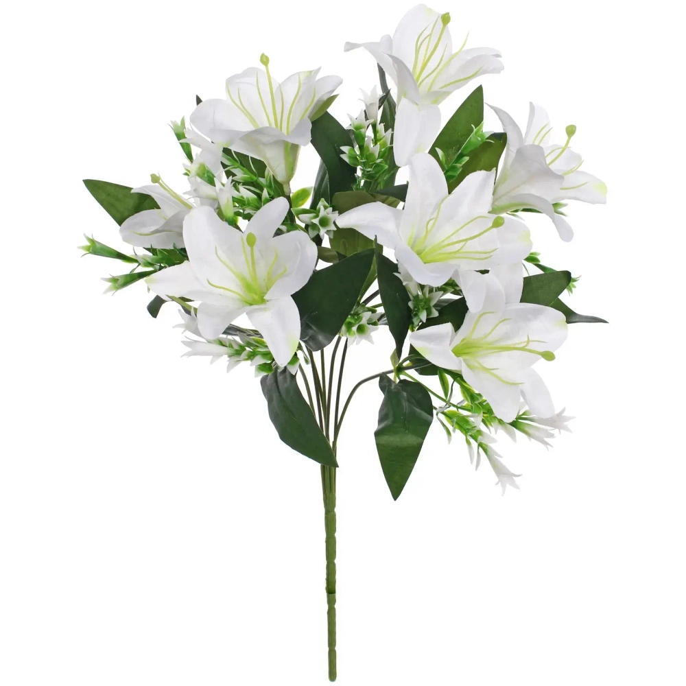 Искусственные цветы «Букет лилий» 35см 7 цветков белые
