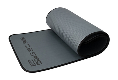 Мат для аэробики NBR 10 мм графитовый с кольцами (черный кант)