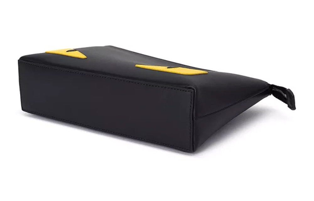 FENDI Leather Clutch Regular Unisex Black