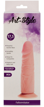 Фалооимитатор на присоске Art-Style №24 (19,5 , телесный) (Цвет: телесный)