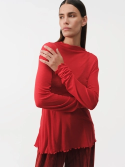 Лонгслив из кашемира красный OLA OLA