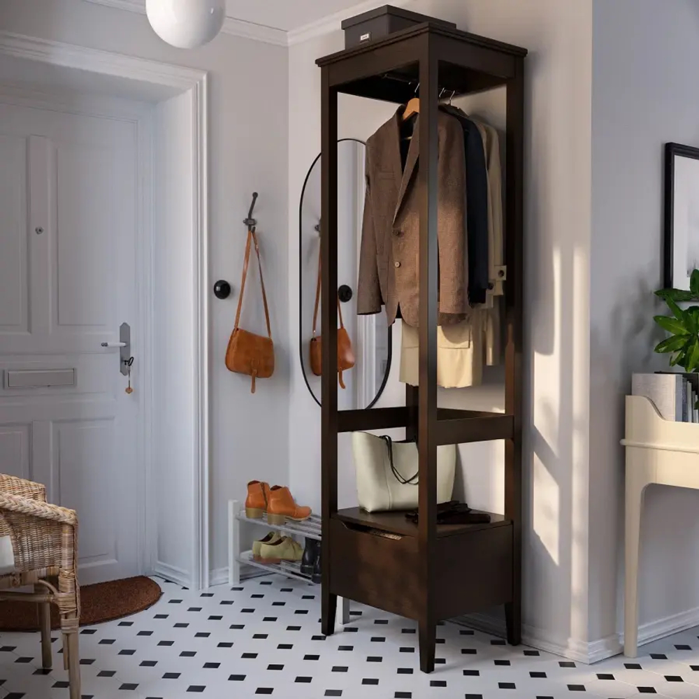 Шкаф для одежды - IDANÄS IKEA/ИДАНАС ИКЕА, 49х59х211 см, чёрный