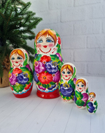 Матрешка 5мест 18см цветы