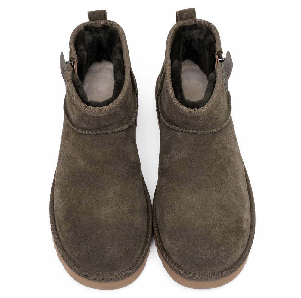 Ugg Mens Classic Ultra Mini Zip Boot Khaki