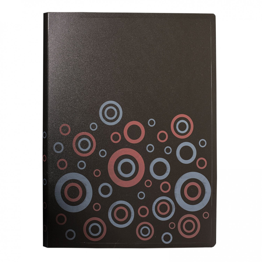 Папка с 30 вкладышами, Alingar А4 236х310х12мм, 600 мкм, пластик, вкладыши 30 мкм, карман для визитки, черный матовый