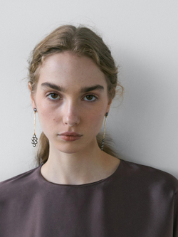 Massimo Dutti Блузка с короткими рукавами «летучая мышь» из 100% шелка - STUDIO, серо-коричневый