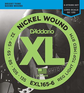 Струны для 6 струнной бас-гитары D'ADDARIO EXL165 6