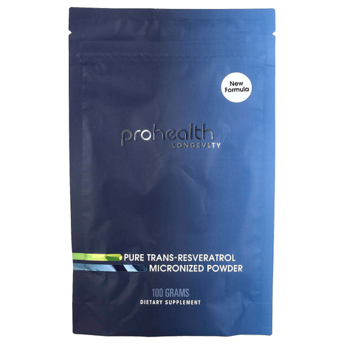 ProHealth Longevity, чистый транс-ресвератрол, микронизированный порошок, 100 г