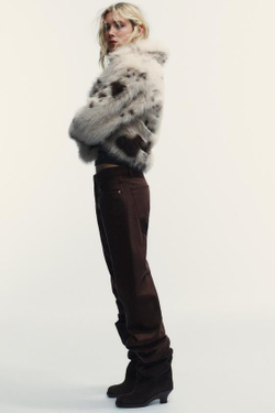 ZARA ДЖИНСЫ TRF WIDE-LEG С НИЗКОЙ ПОСАДКОЙ, ШОКОЛАДНЫЙ