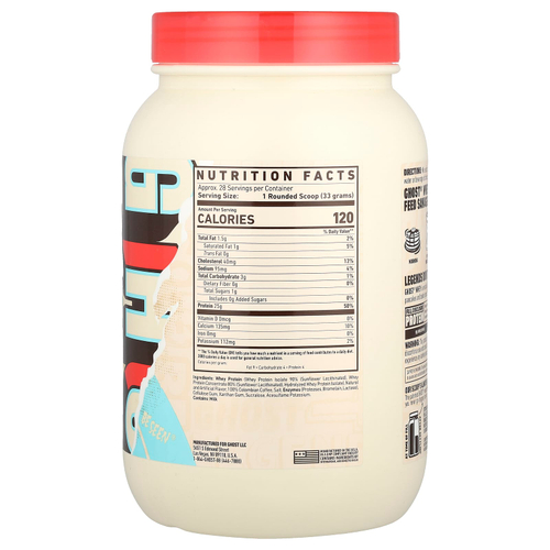 Ghost, Сывороточный протеин, кофейное мороженое, 924 г (2 фунта)