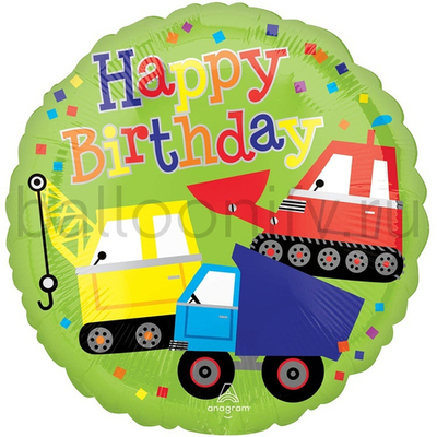 Фольгированная фигура, круг, HB Техника строительная S40,18"/46СМ