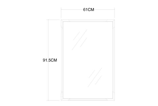 19-OA-9144  Зеркало прямоугольное с золотыми вставками 61*92см