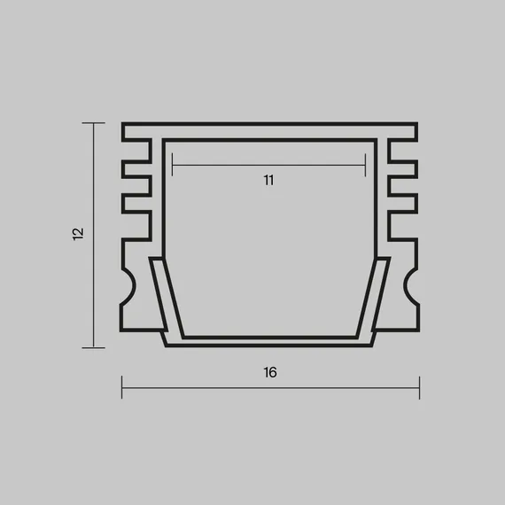 Алюминиевый профиль накладной 16x12 (Белый, 2 м), ALM-005-W-2M 631006 Led Strip 631006