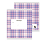 Тетрадь 24л., линия, Alingar, скрепка, блок офсет, 100% белизна, мелованный картон (стандарт), "Шотландская клетка (орнамент"