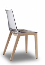 Стул прозрачный Scab Design Natural Zebra Antishock, натуральный бук, прозрачный