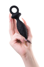 Черная анальная пробка Strob M - 13,5 см. (Цвет: черный)