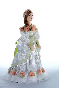 Кукла коллекционная Потешного промысла Дама в бальном платье. 19 в. Петербург