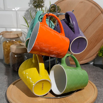 Набор кружек 6 предметов 300мл на подставке, LR 23137