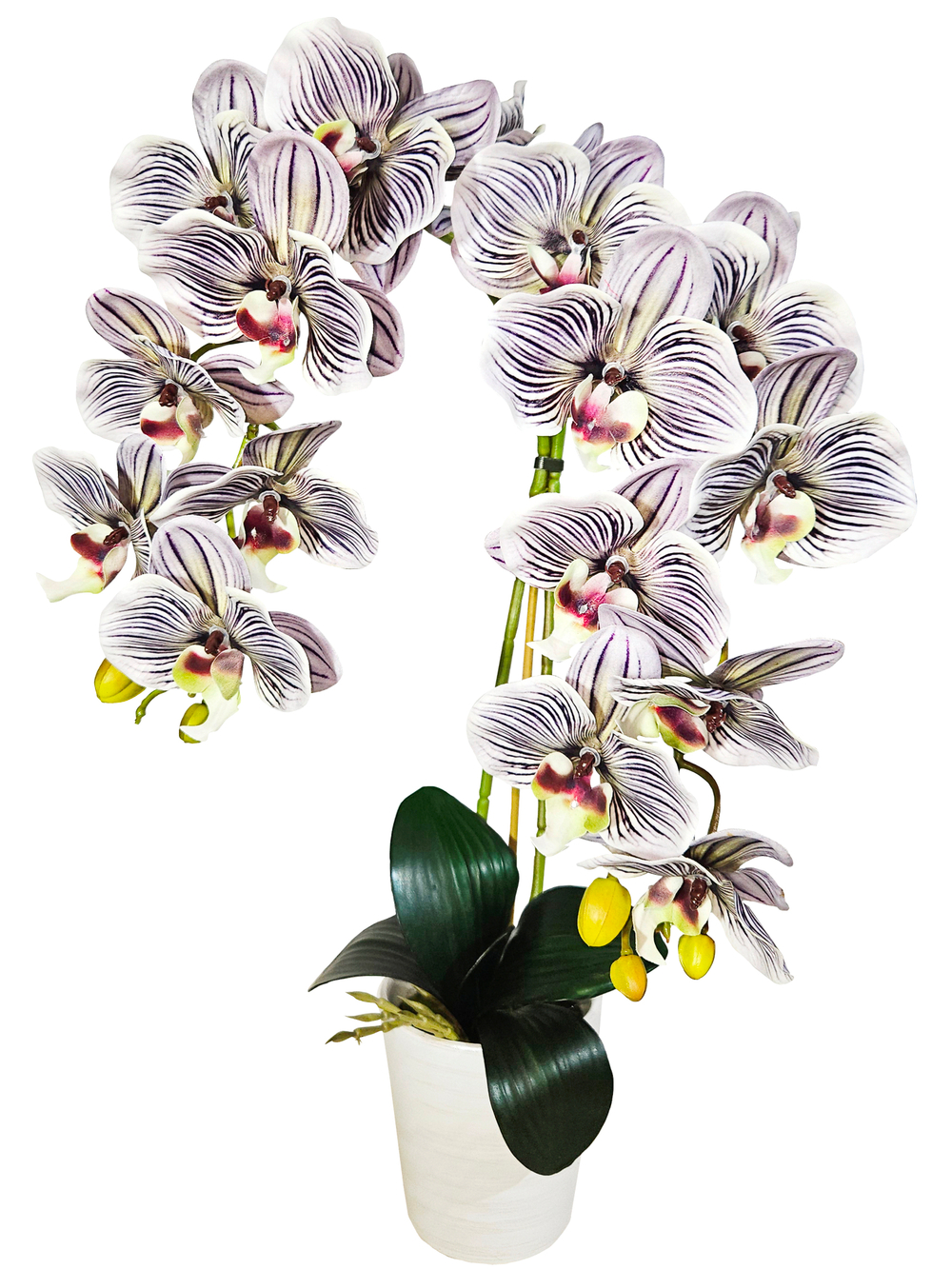 Искусственные Орхидеи Тропик 2 ветки латекс в кашпо