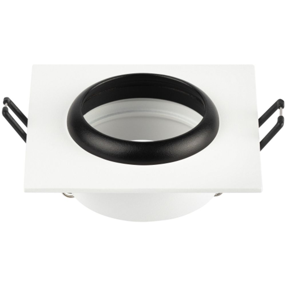 Светильник встраиваемый алюминиевый ЭРА KL110 WH/BK под лампу MR16 GU5.3 белый/черный матовый | Алюминиевые встраиваемые светильники