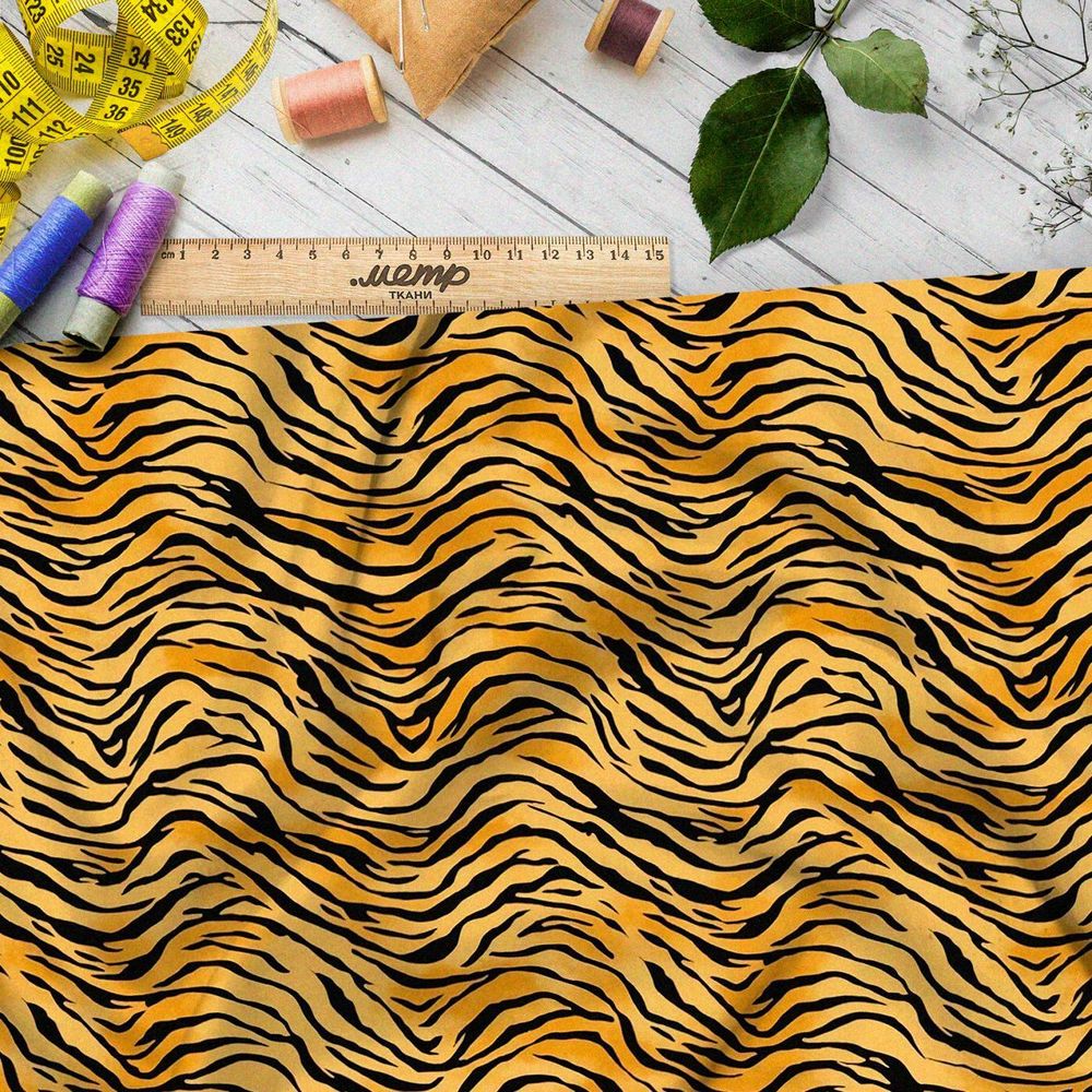 Ткань премиум флис тигровые полоски