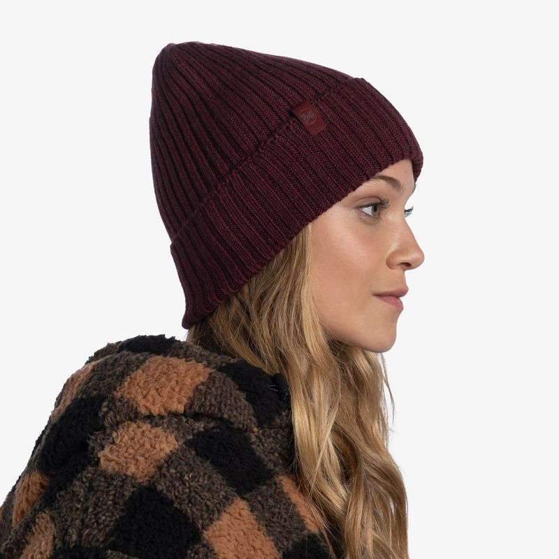 Вязаная шерстяная шапка Buff Hat Wool Knitted Norval Maroon Фото 5