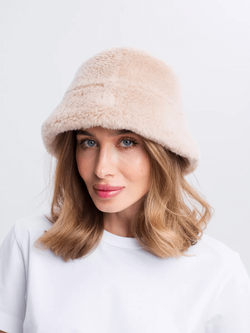 Панама на зиму из шерсти, бежевая, SilverFox