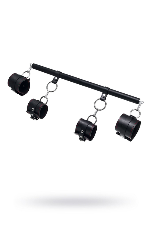 Черная распорка с 4 манжетами Pecado BDSM для рук и ног