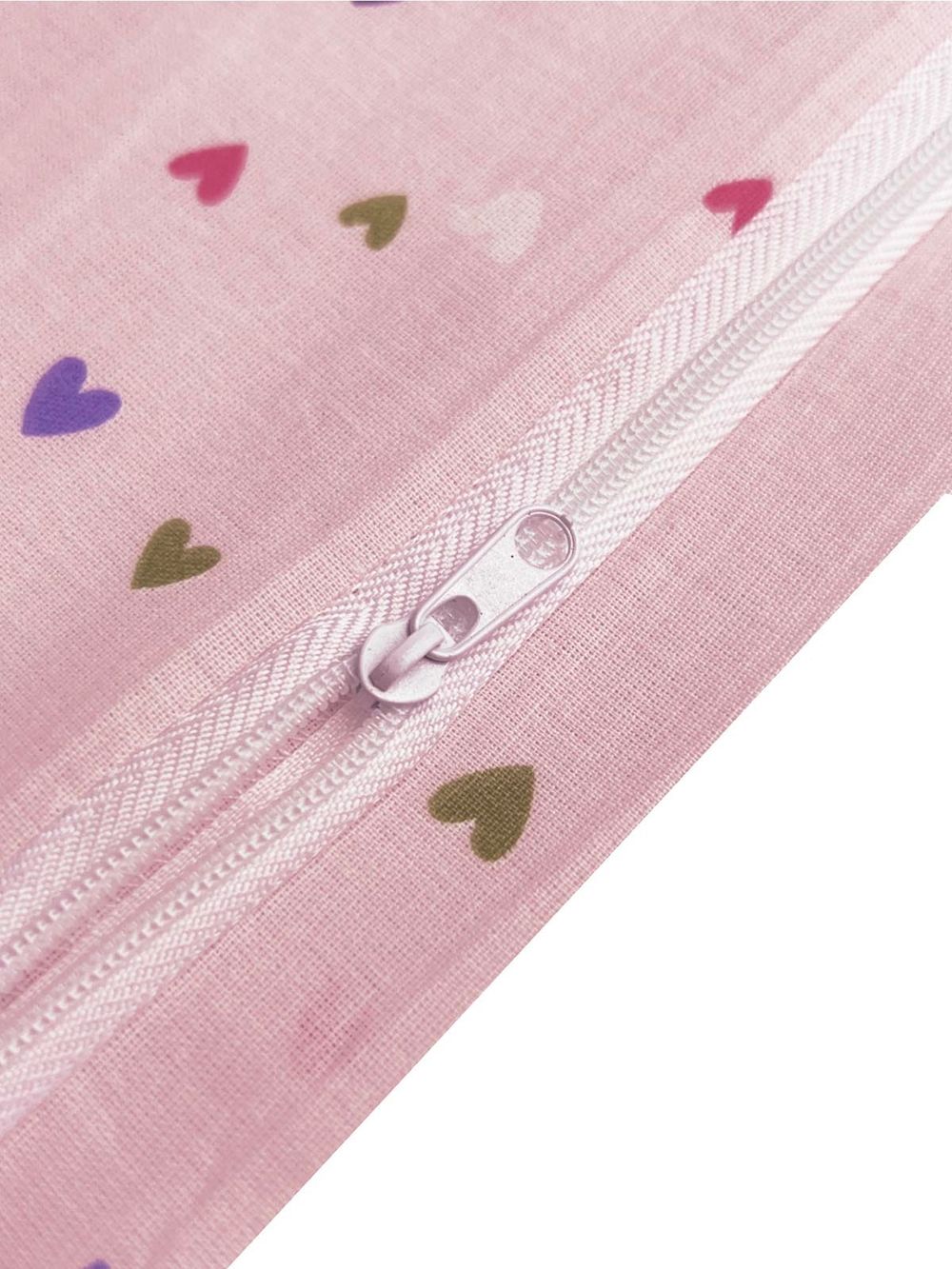 Постельное белье перкаль Сказка "Сердечки" 2-спальное Наволочка 50х70 см 2 шт Простынь на резинке 160x200 см Пододеяльник 175x215 см