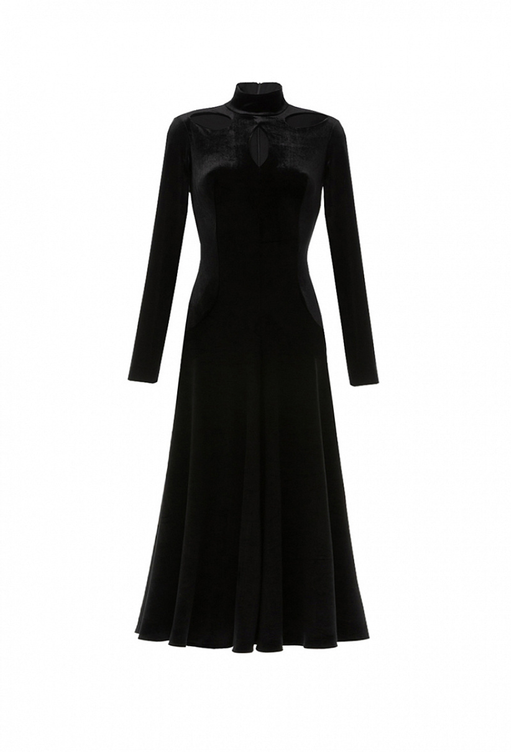 Бархатное платье с фигурными вырезами. 08-03-24 FW