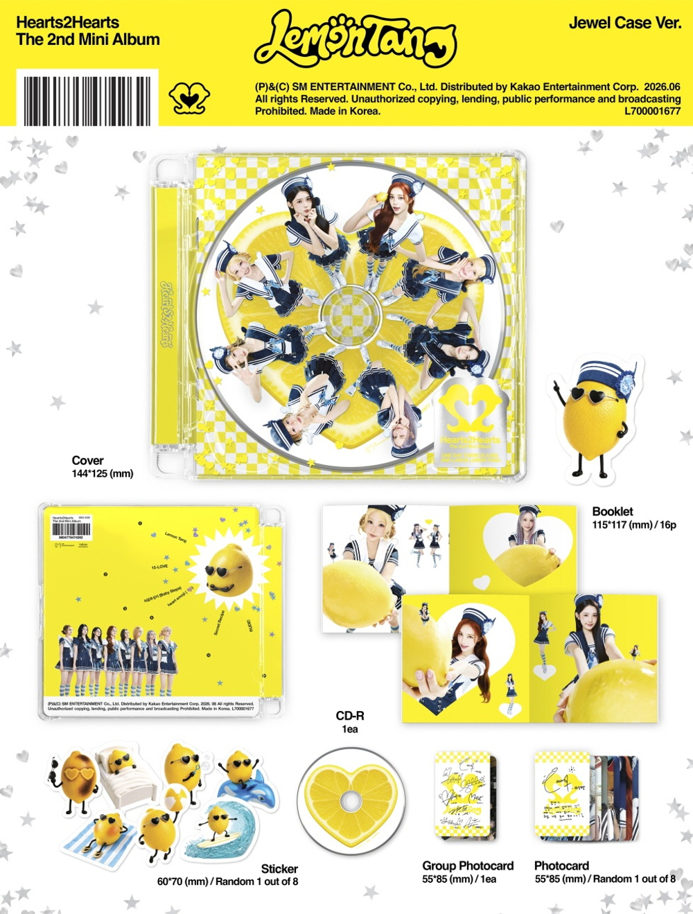 (ПРЕДЗАКАЗ) Альбом HEARTS2HEARTS - LEMON TANG 2nd Mini Album JEWEL CASE Version