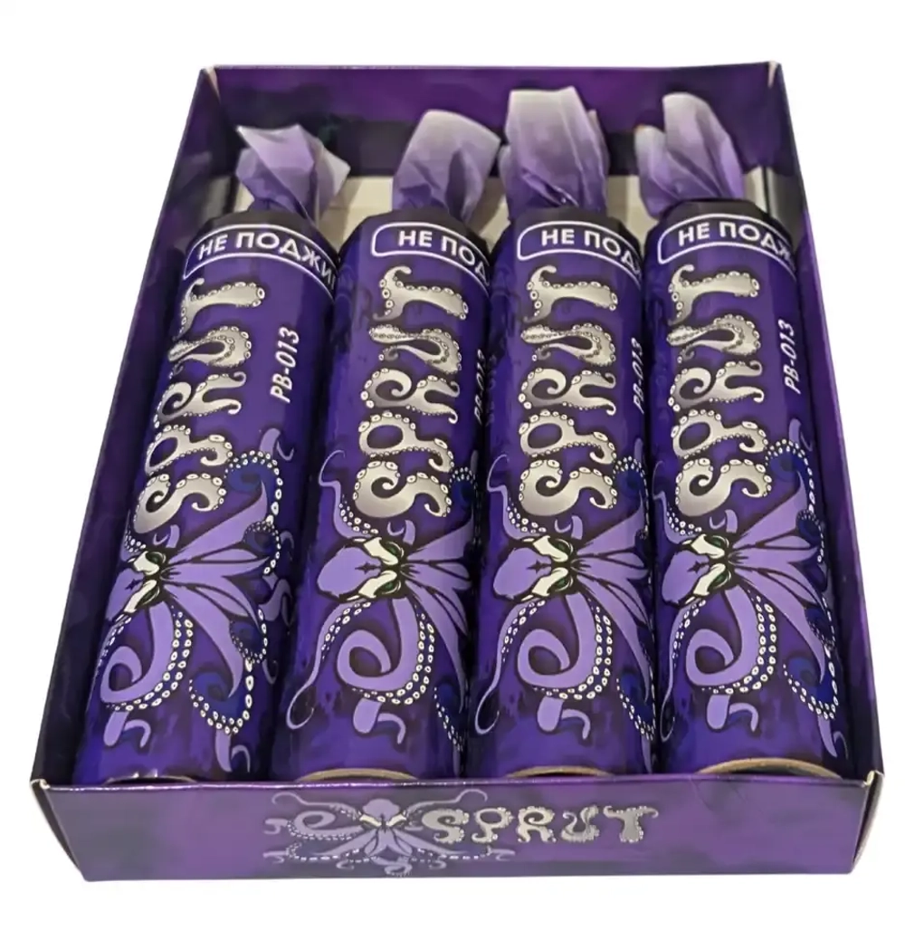 Петарда PB-013 Sprut — купить огромную петарду, большие петарды купить, мощный формат «Ахтунг» от РПК Залп.