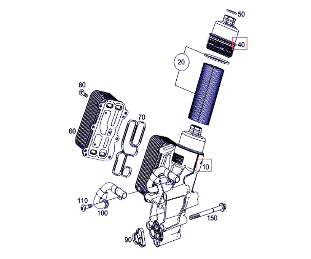A 133 180 00 10 OIL FILTER AND OIL RADIATOR Mercedes-Benz