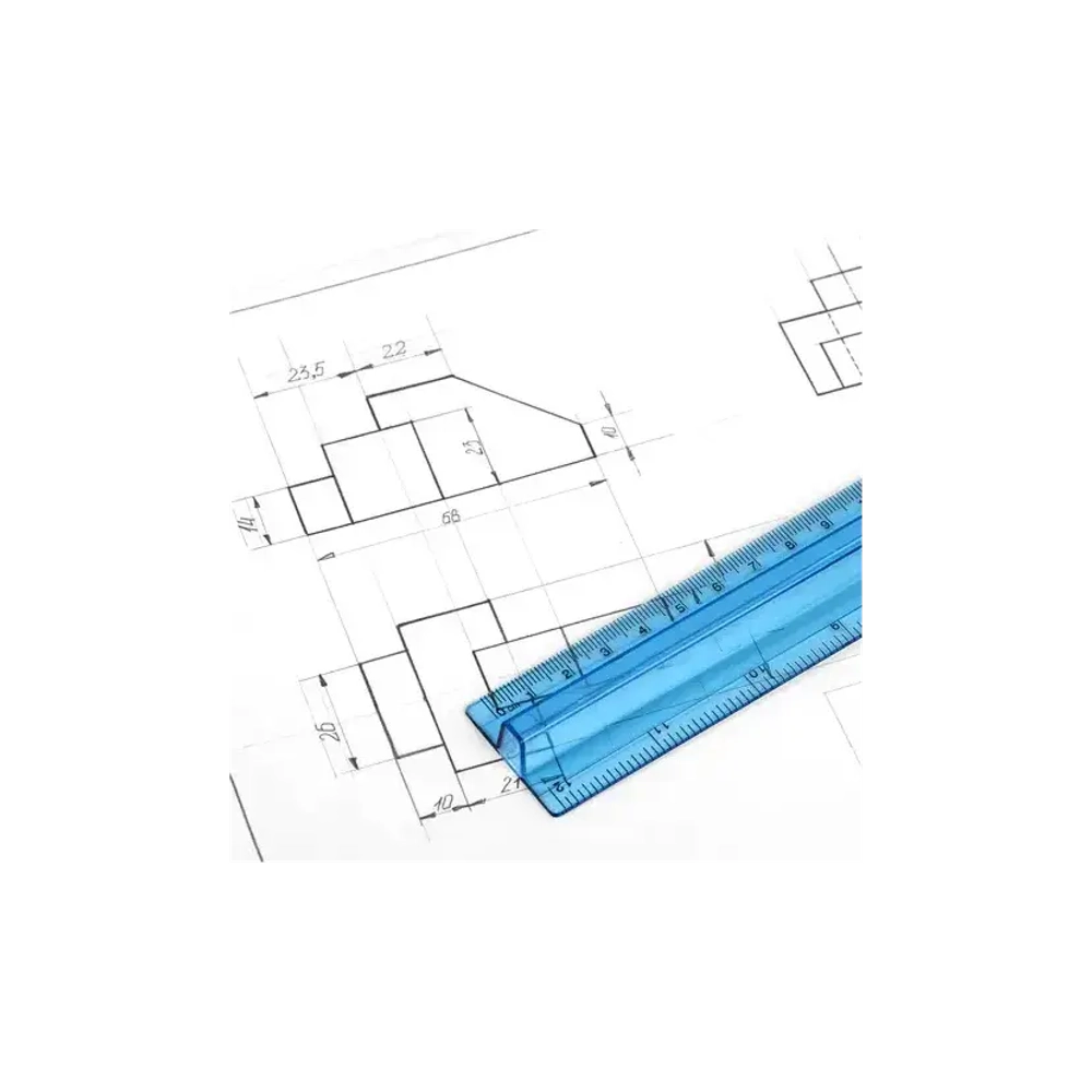 Линейка 30 см с держателем, прозрачная, неоновое ассорти