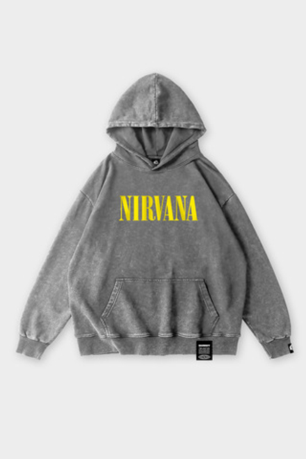 Худи SHMOT "NIRVANA 4" GARMENT DYE Серый