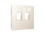 AP3121 Лицевая панель ALFA (Бежевый глянец) для компьютерной/телефонной двойной розетки RJ-45/RJ-11 QUANT