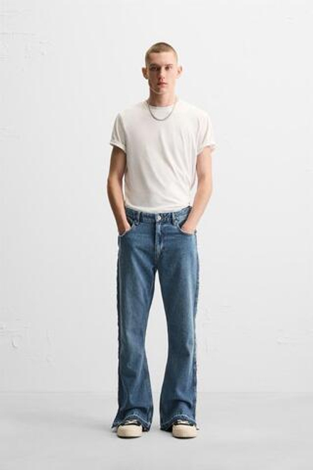 ZARA ДЖИНСЫ FLARED FIT, ВЫЦВЕТШИЙ СИНИЙ