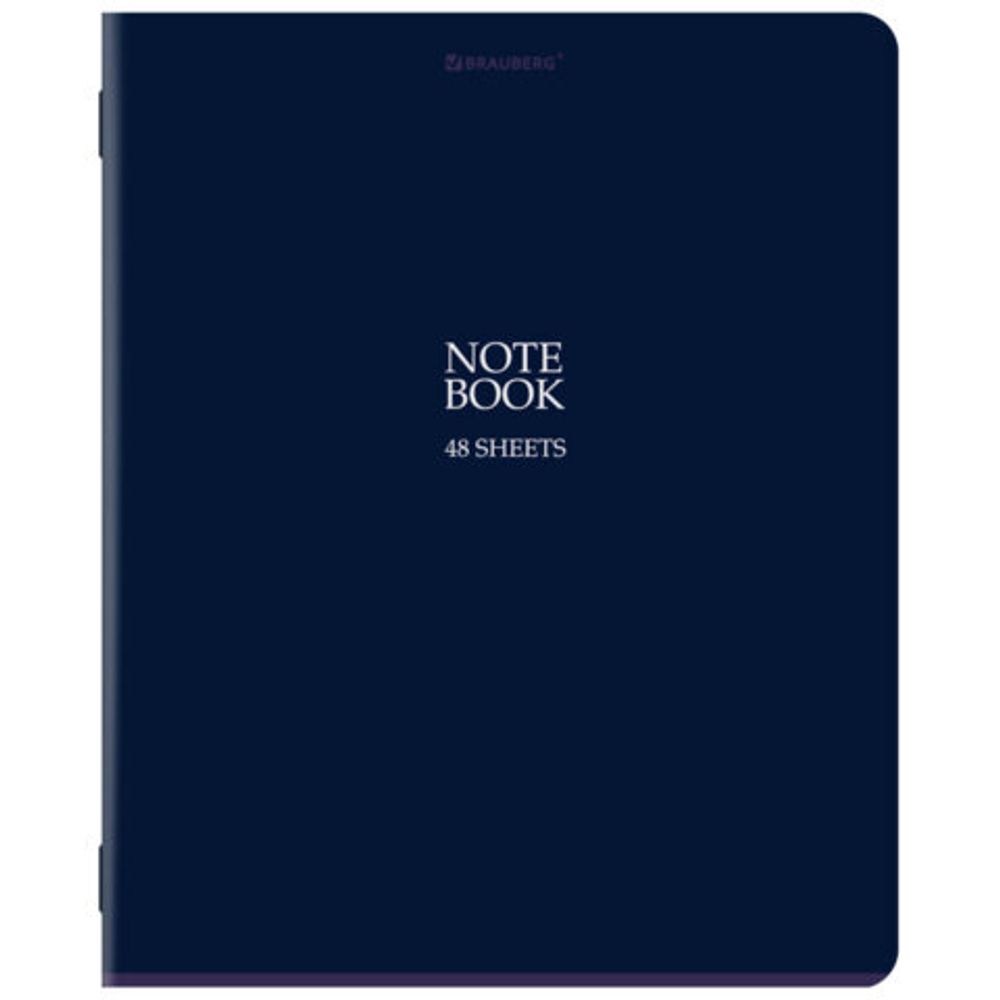 Тетрадь А5, 48 л., BRAUBERG, скоба, клетка, SoftTouch, "NoteBookMono", (микс в спайке), 405325