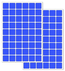 Светло-синие виниловые наклейки для маркировки Policomprint М2, 20х20 мм.