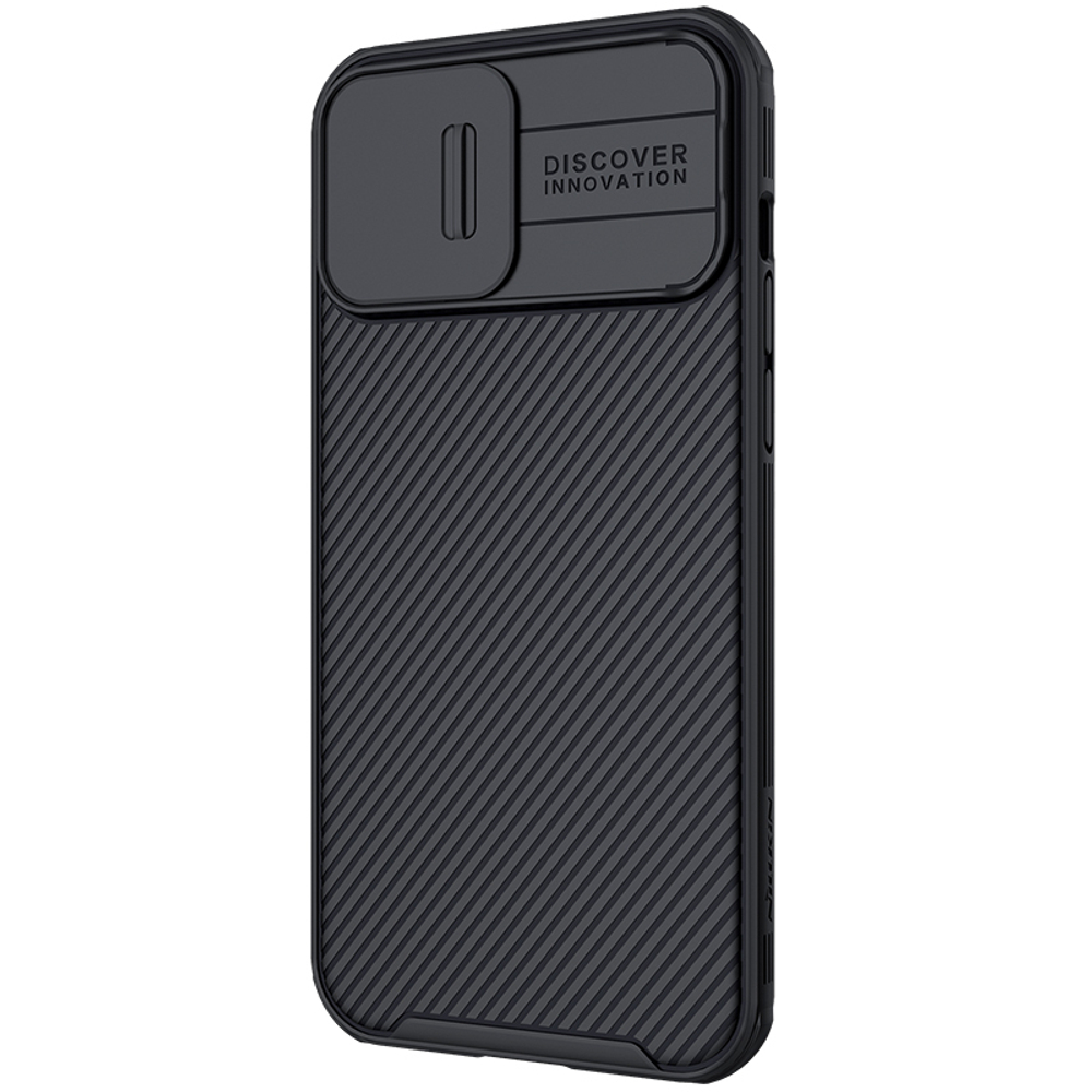 Чехол черный на iPhone 13 Pro Max от Nillkin, серия CamShield Pro Case, с сдвижной крышкой для камеры