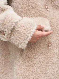 Шуба из шерсти мериноса чебурашка, светло-розовая, SilverFox